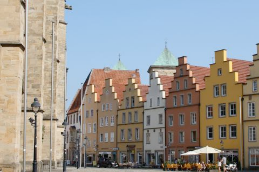 Blick auf die alten Häuser am Markt Osnabrück